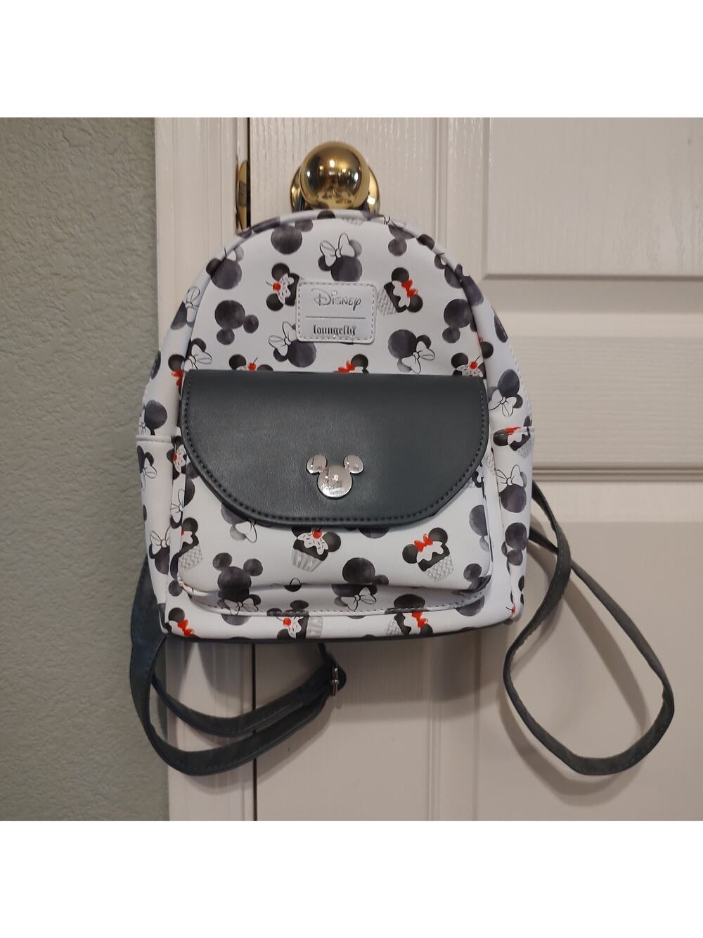 Loungefly Disney Mickey Minnie Mouse Cupcake Black & White Mini Backpack